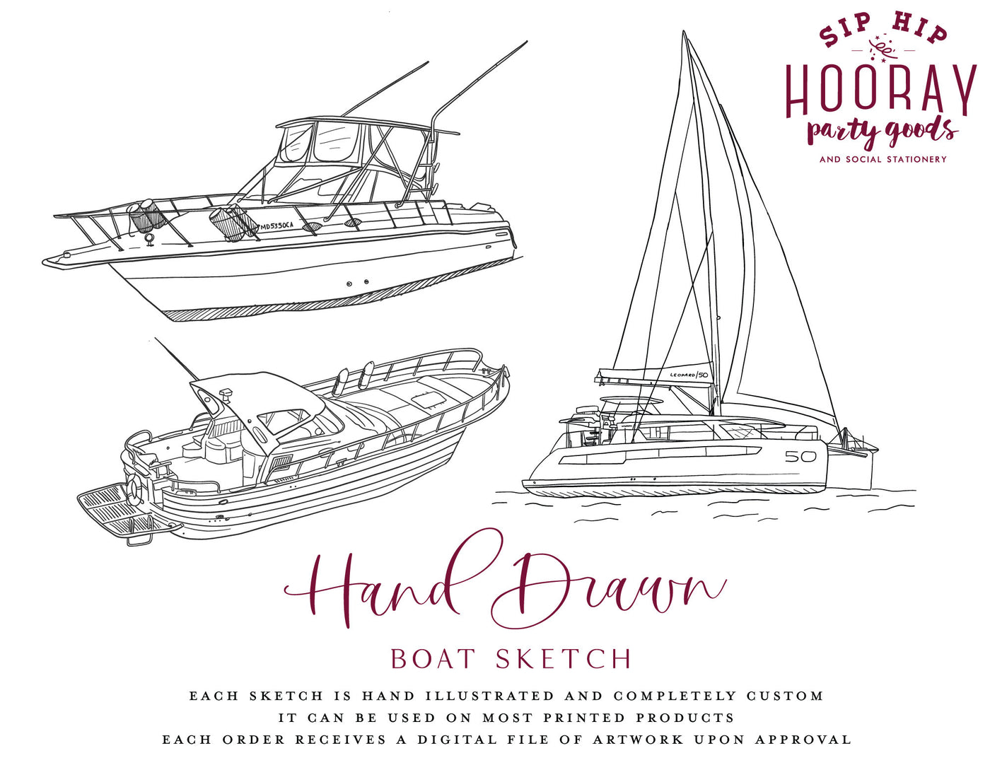 Hand-Drawn Boat Sketch