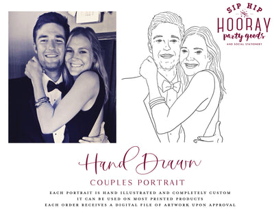 Hand-Drawn Couples Portrait