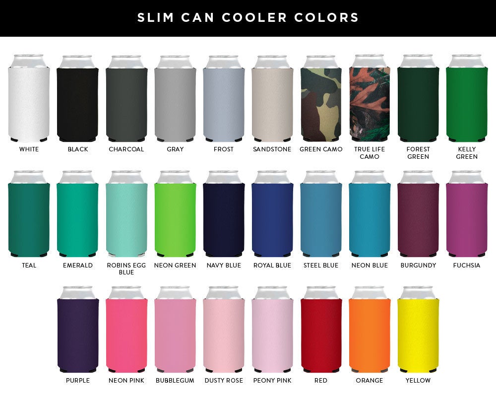 Custom Simple Initials Foam Slim Can Coolers #2016