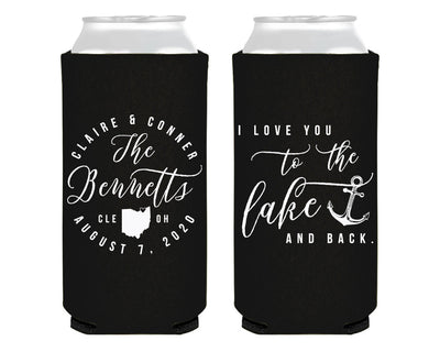 I Love You To The Lake And Back | State Foam Slim Can Cooler #0137