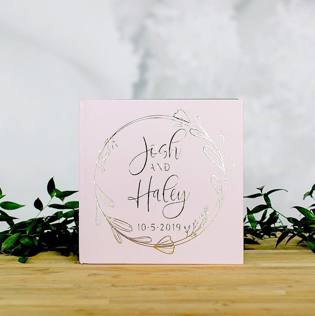 Floral Circle Wedding Guest Book