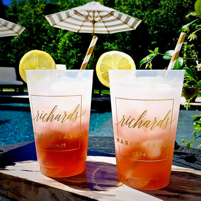 Personalized Last Name 16oz Frosted Cups #1972
