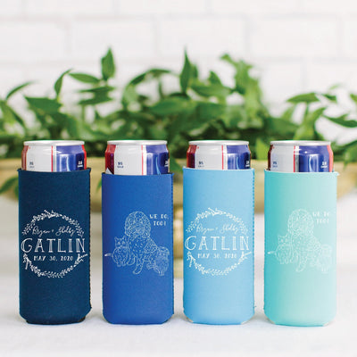 Pet Portrait Neoprene Slim Can Coolers