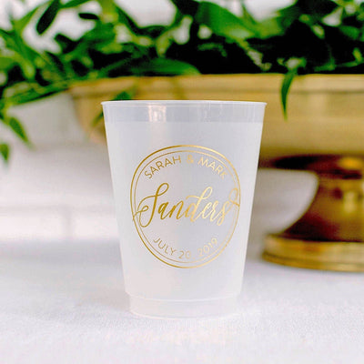 Personalized Last Name 12oz Frosted Cups