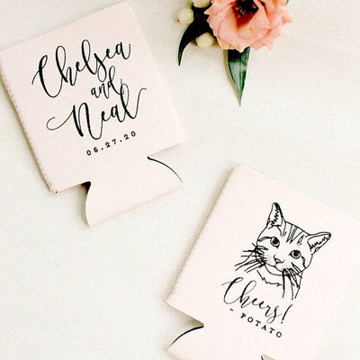 Neoprene Hand-Drawn Pet Sketch Can Coolers