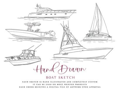 Hand-Drawn Boat Sketch