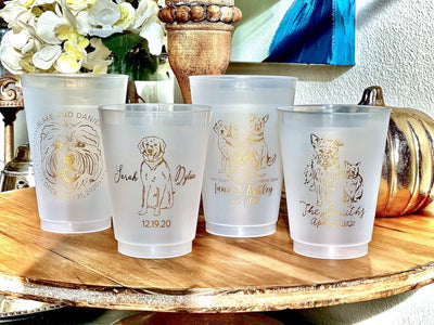Pet Drawing Frosted Cups 16oz Reusable Cups