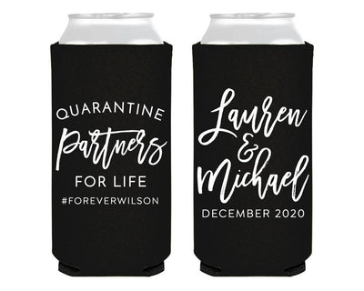 Quarantine Partners for Life Neoprene Slim Can Cooler
