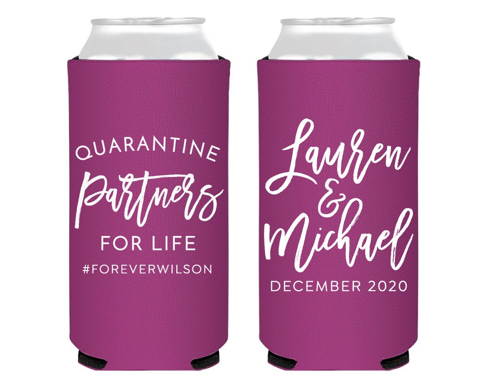 Quarantine Partners for Life Neoprene Slim Can Cooler