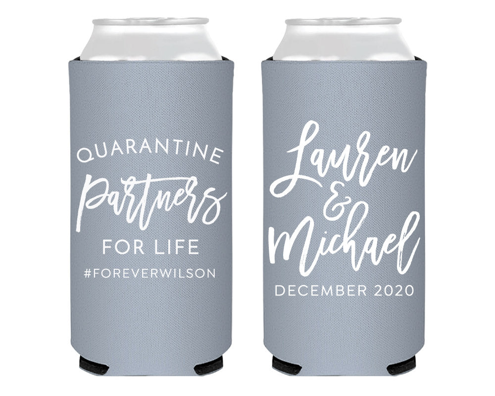 Quarantine Partners for Life Neoprene Slim Can Cooler