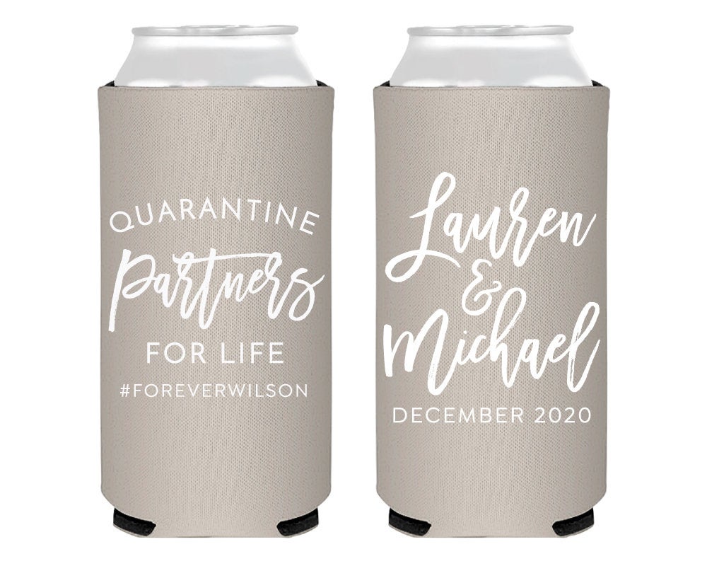Quarantine Partners for Life Neoprene Slim Can Cooler