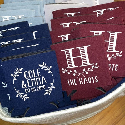 Personalized Floral Can Coolers #1055