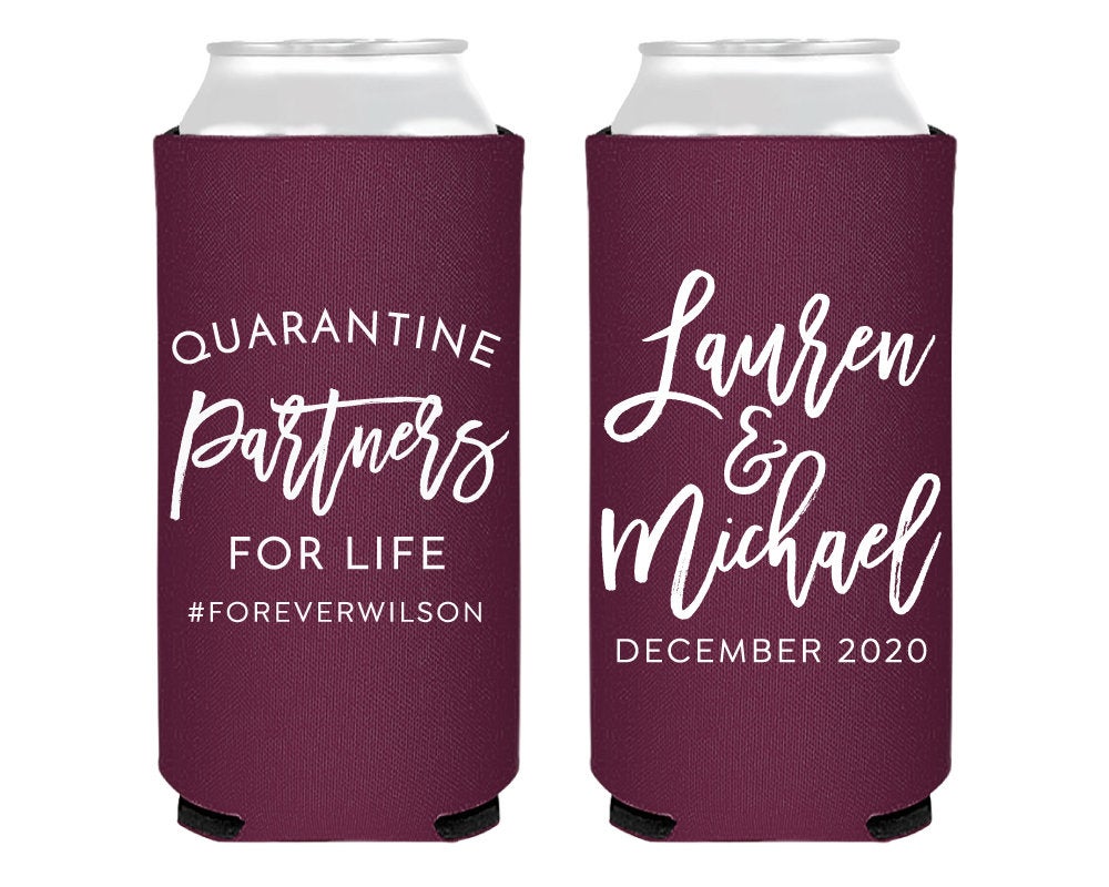 Quarantine Partners for Life Neoprene Slim Can Cooler