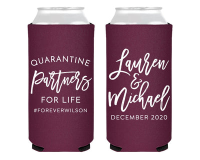 Quarantine Partners for Life Neoprene Slim Can Cooler