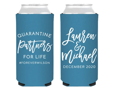 Quarantine Partners for Life Neoprene Slim Can Cooler