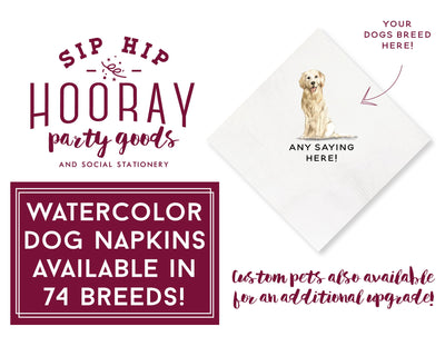 Watercolor Dog Full Color Beverage Napkins
