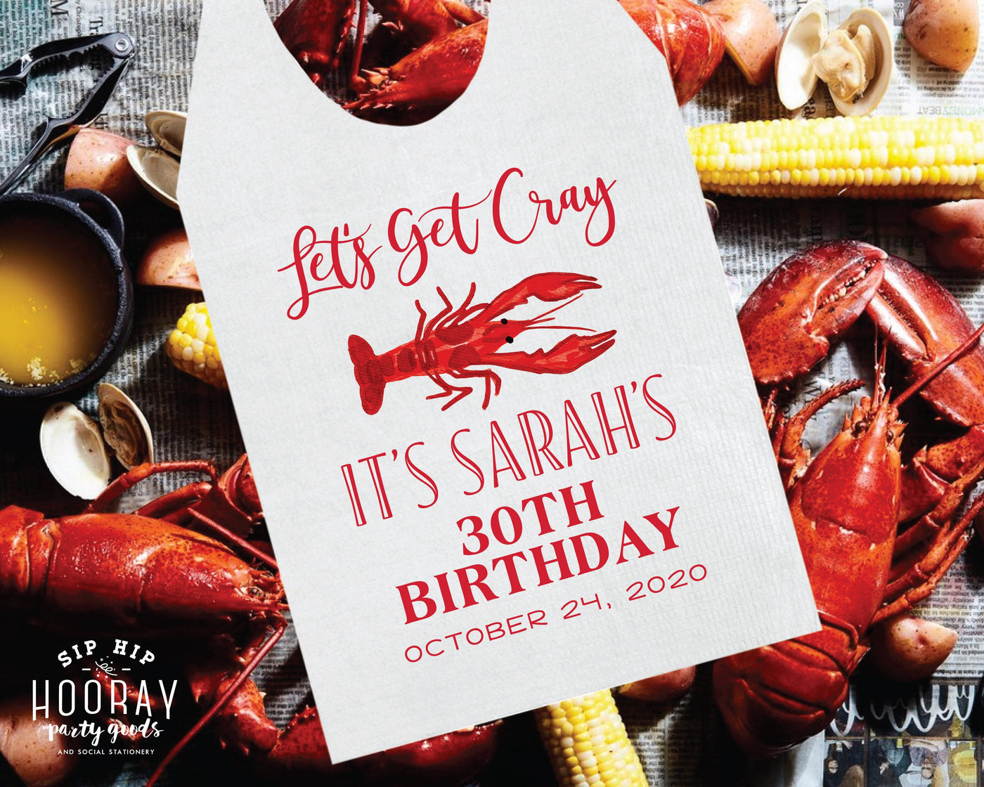 Let's Get Cray Crawfish Party Bibs