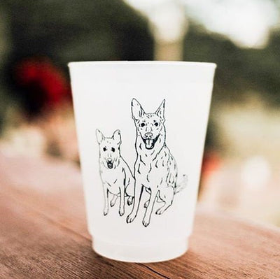Pet Drawing Frosted Cups 16oz Reusable Cups