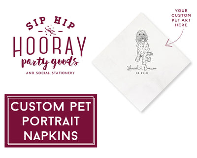 Custom Pet Portrait Cocktail Napkins