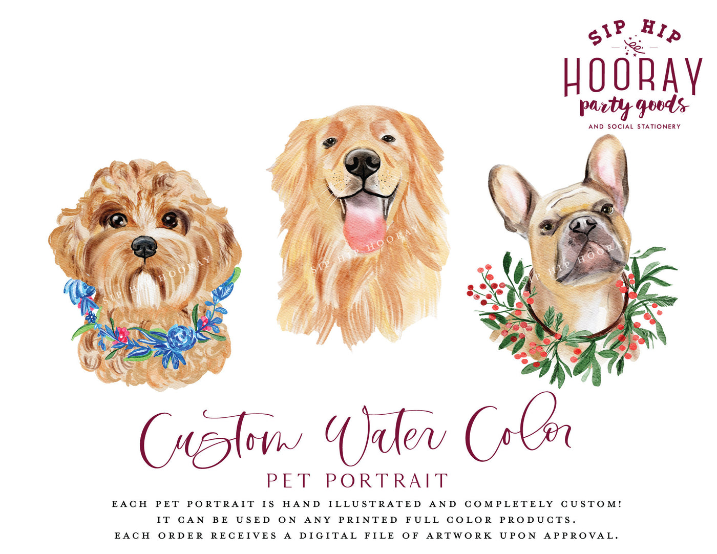 Custom Pet Watercolor Portrait