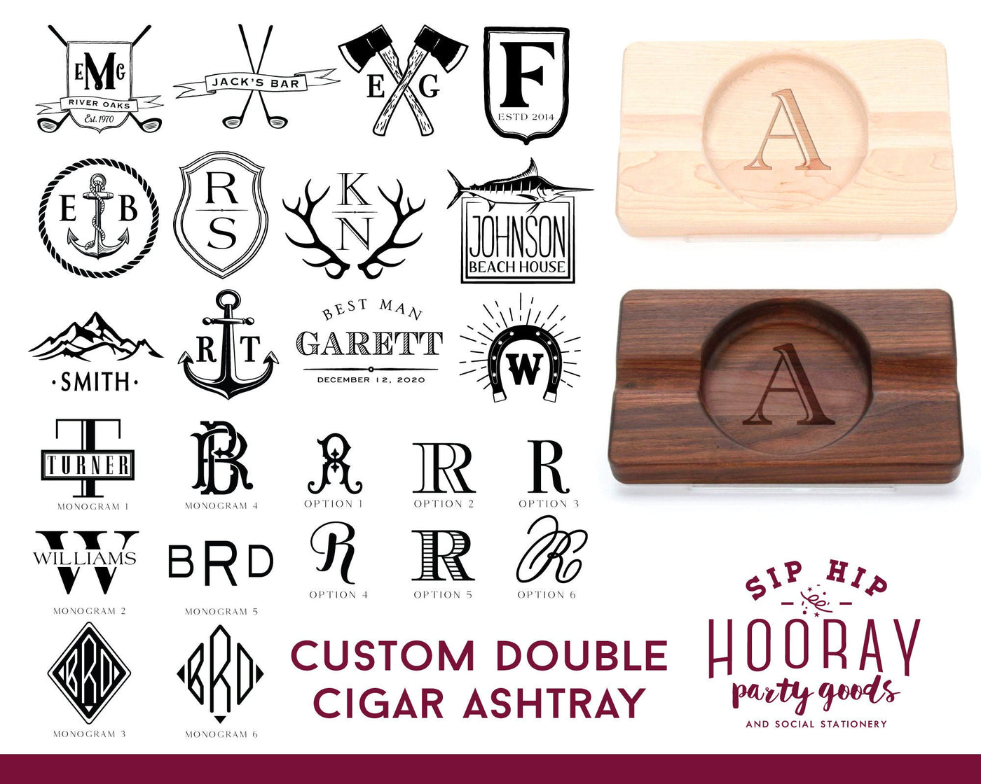 Gifts for Him Engraved 6"x10" Cigar Ashtray