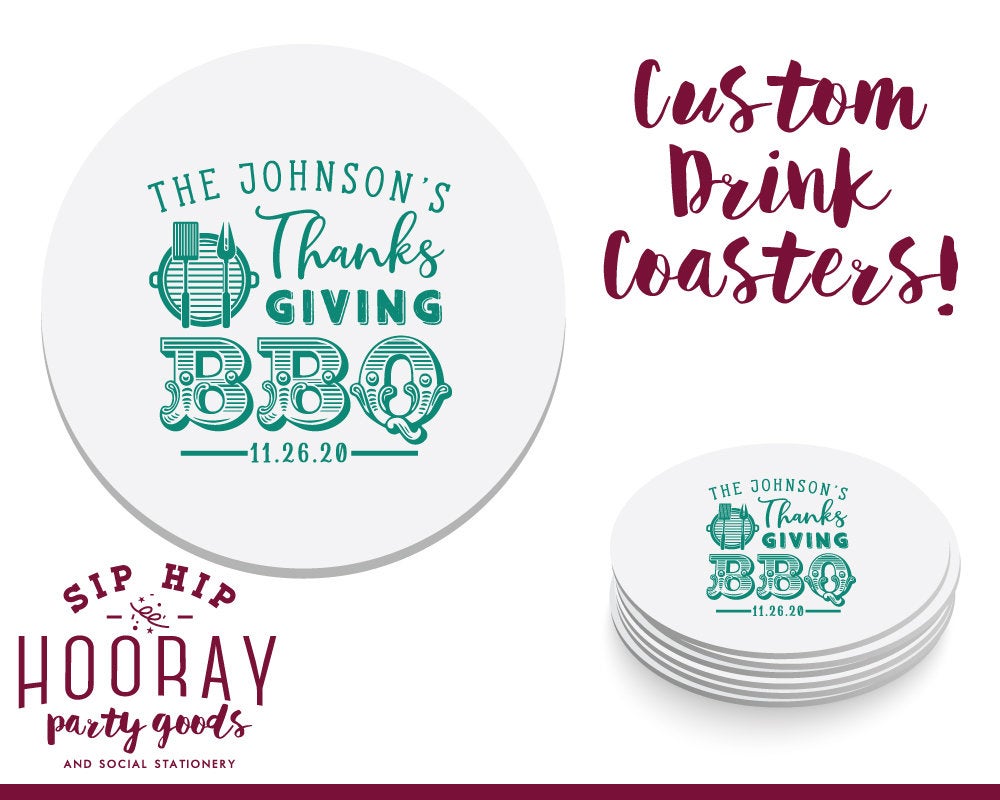 Thanksgiving BBQ Custom Coasters