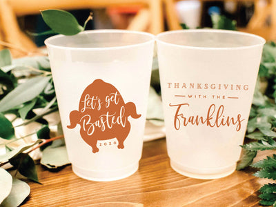 Thanksgiving Let’s Get Basted Custom Shatterproof Frosted Cups