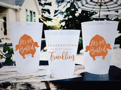 Thanksgiving Let’s Get Basted Custom Shatterproof Frosted Cups