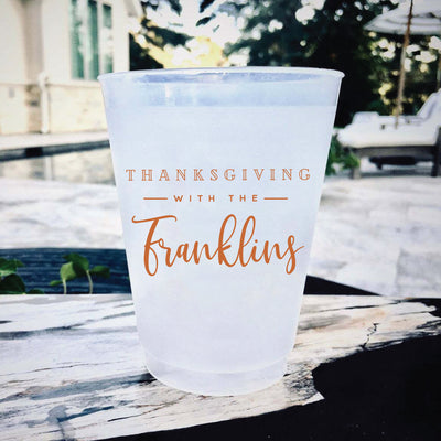 Thanksgiving Let’s Get Basted Custom Shatterproof Frosted Cups