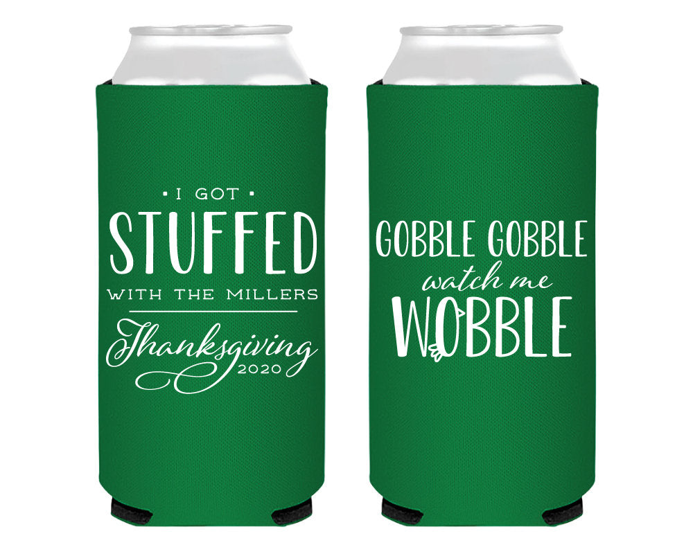 Gobble Gobble Thanksgiving Foam Slim Can Coolers