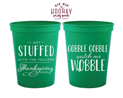 Gobble Gobble Watch Me Wobble Custom Thanksgiving 16oz Stadium Cups