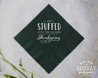 I Got Stuffed Thanksgiving Cocktail Napkins