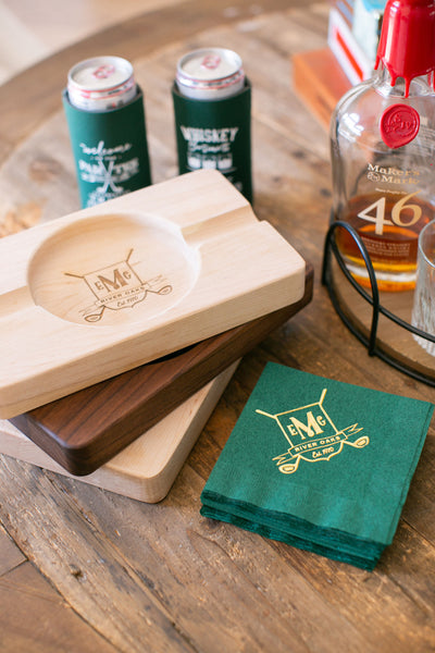 Engraved Double Cigar Ashtray