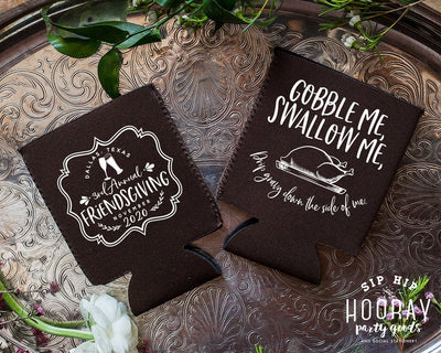 Pour Gravy Down The Side Of Me Custom Friendsgiving Neoprene Can Coolers