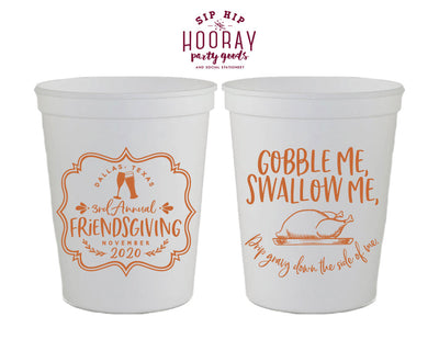 Gobble Me Swallow Me Friendsgiving Stadium Cups