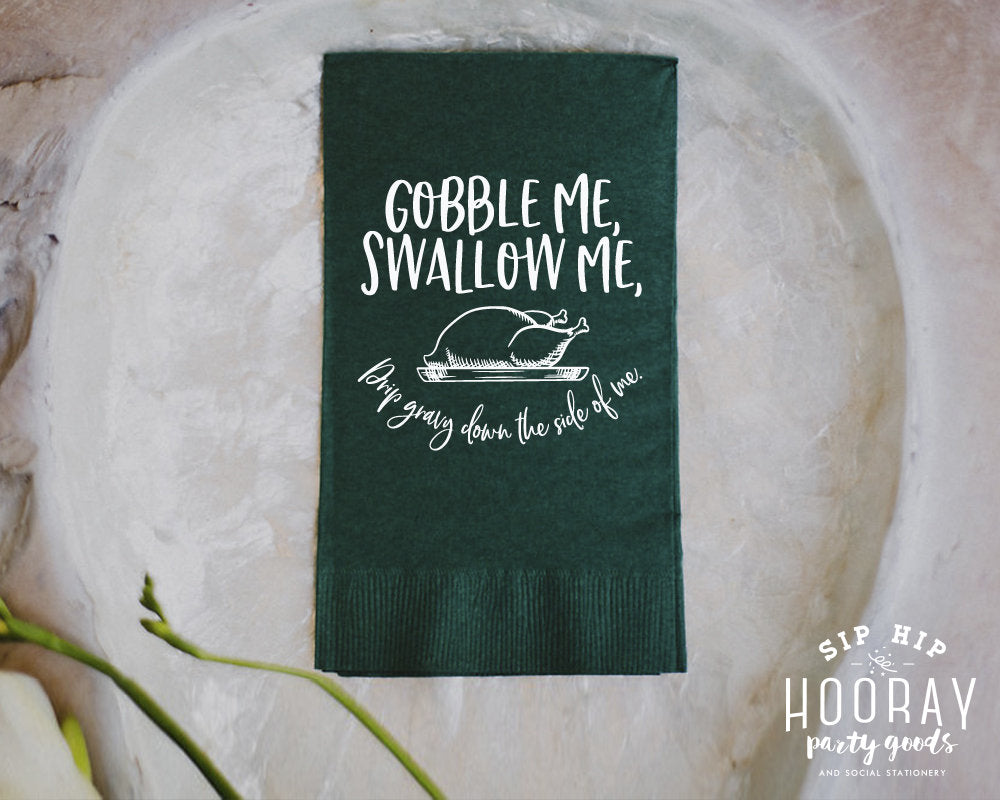 Gobble Me Swallow Me Guest Towels Friendsgiving 3Ply Napkins