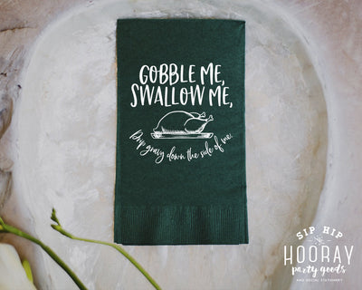 Gobble Me Swallow Me Guest Towels Friendsgiving 3Ply Napkins