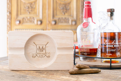Engraved Double Cigar Ashtray