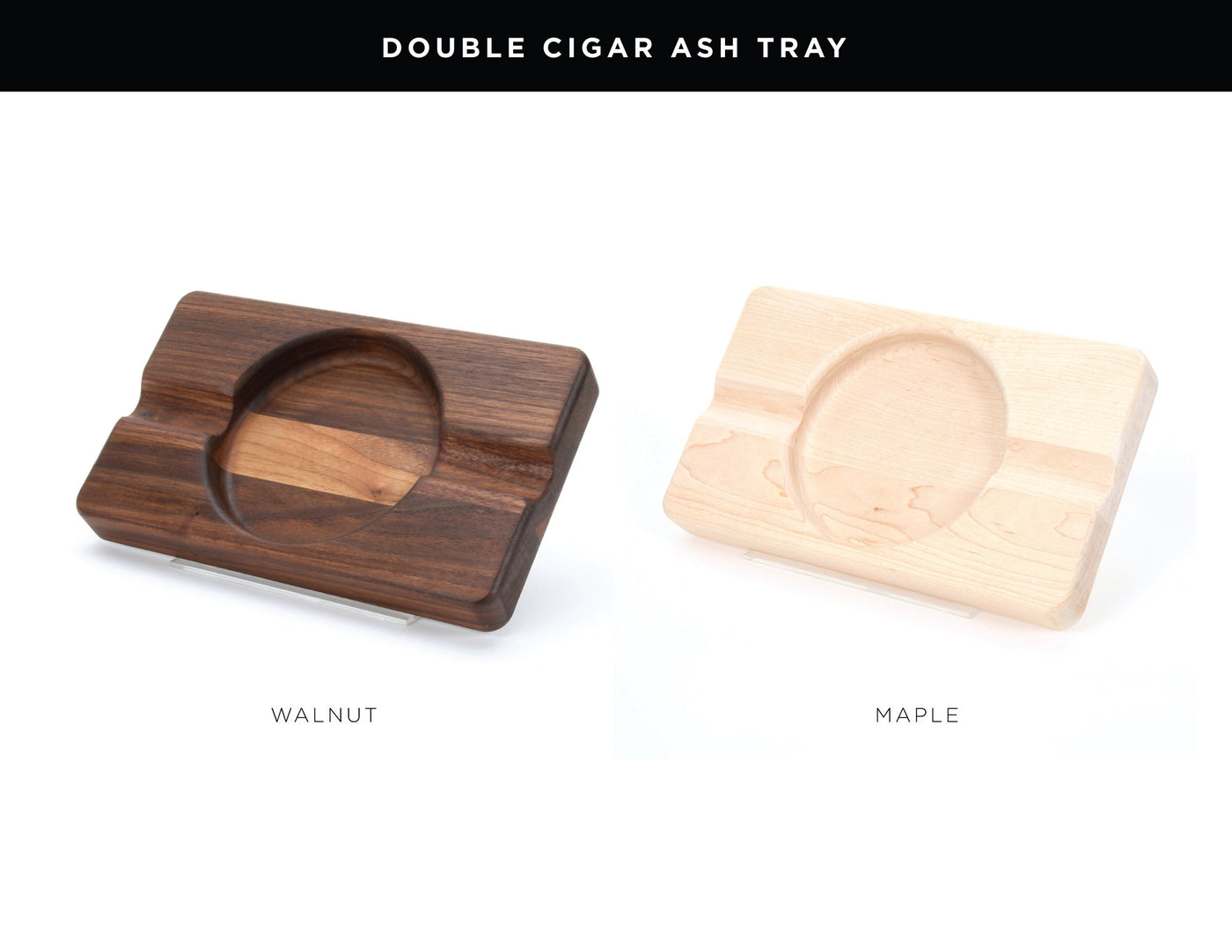 Engraved Double Cigar Ashtray