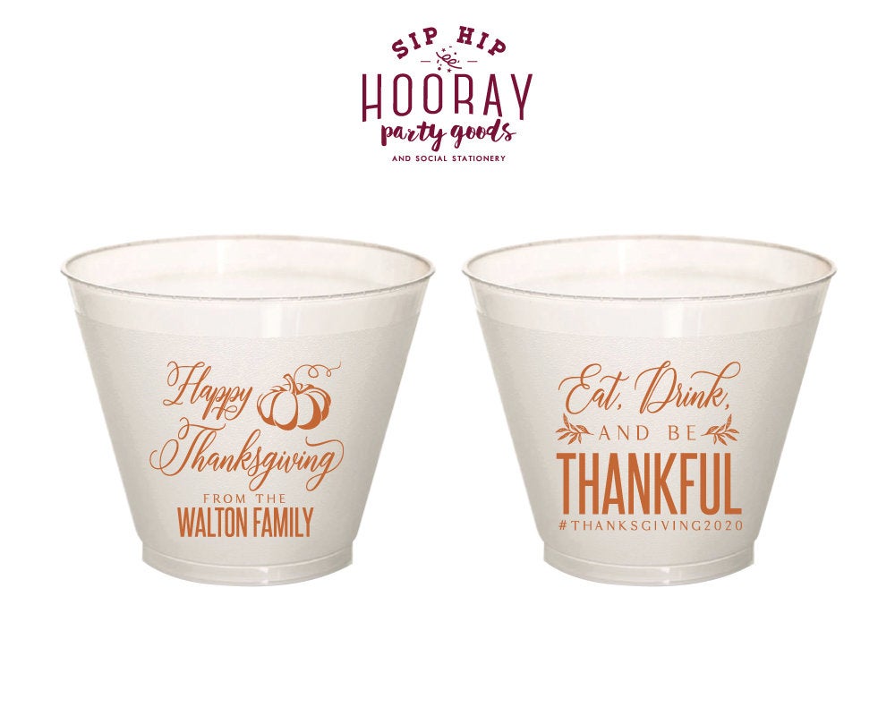 Friendsgiving Thanksgiving 9oz Frosted Wine Cups