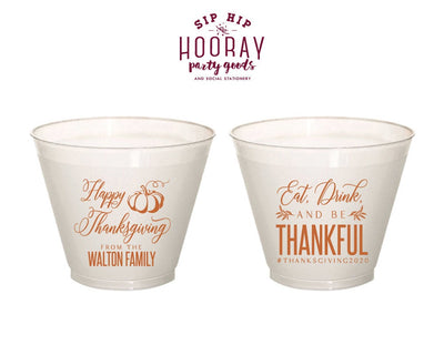 Friendsgiving Thanksgiving 9oz Frosted Wine Cups