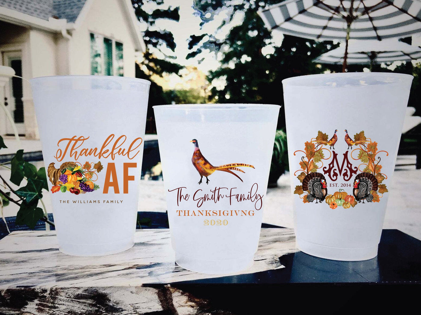 Friendsgiving Thanksgiving Cups Full Color Frosted Cups