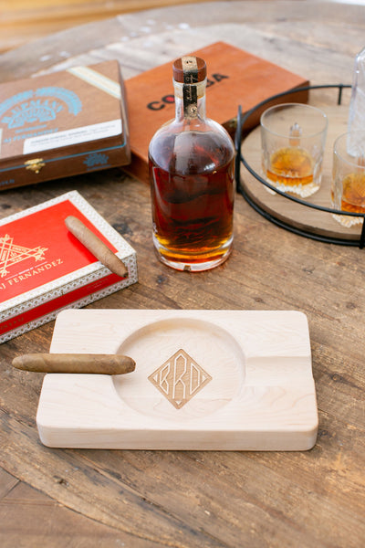 Engraved Double Cigar Ashtray