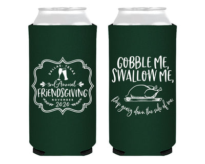 Custom Friendsgiving Foam Slim Can Coolers