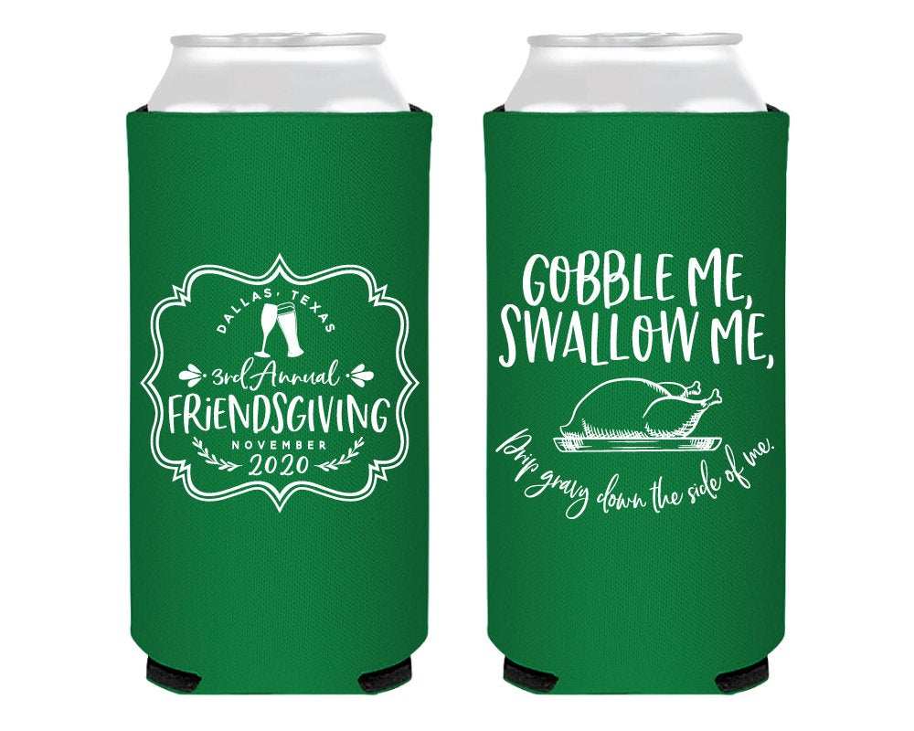 Custom Friendsgiving Foam Slim Can Coolers – SipHipHooray