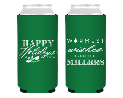 Warmest Wishes Holiday Foam Slim Can Coolers