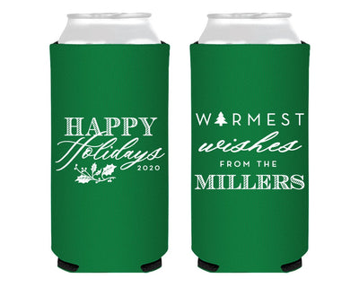 Warmest Wishes Holiday Foam Slim Can Coolers