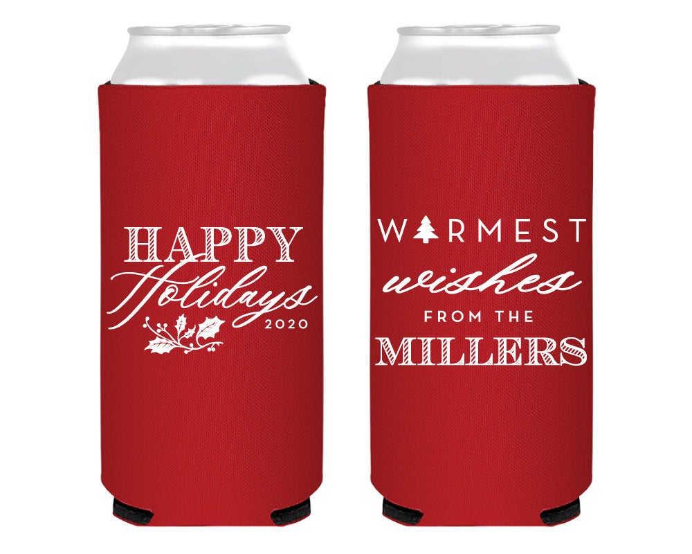 Warmest Wishes Holiday Foam Slim Can Coolers