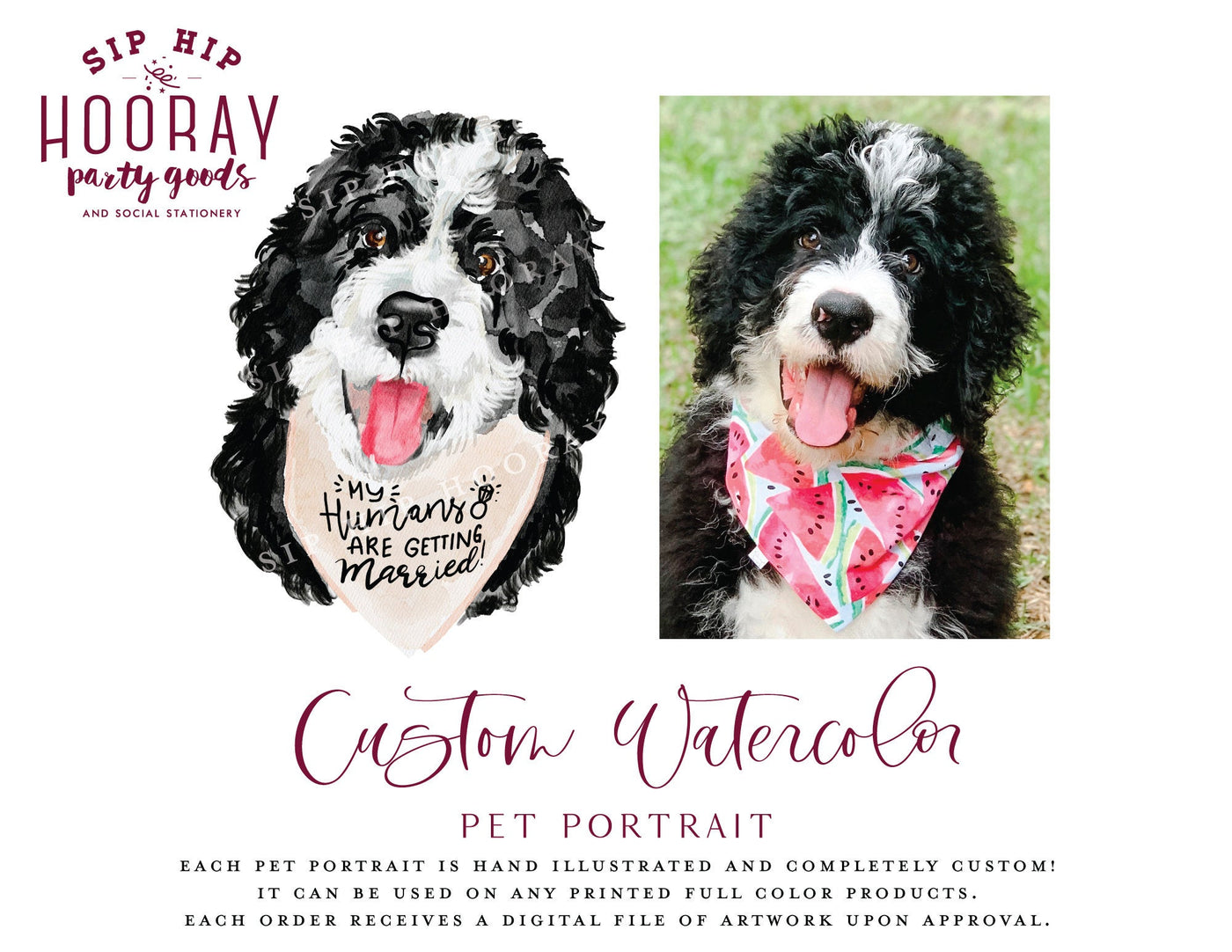 Custom Pet Watercolor Portrait