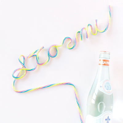 Custom Bride and Groom Name Straws